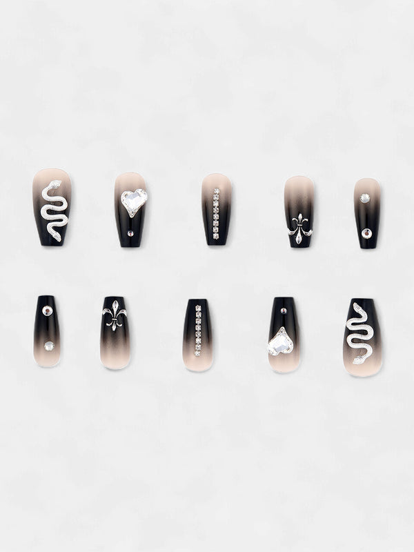 The Slithering Dusk Press-On Nails - Onyx Black