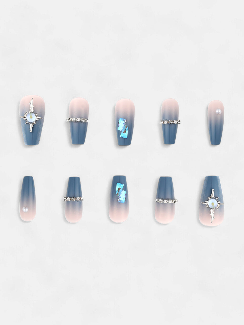 The Fleur Press-On Nails - Teal Green