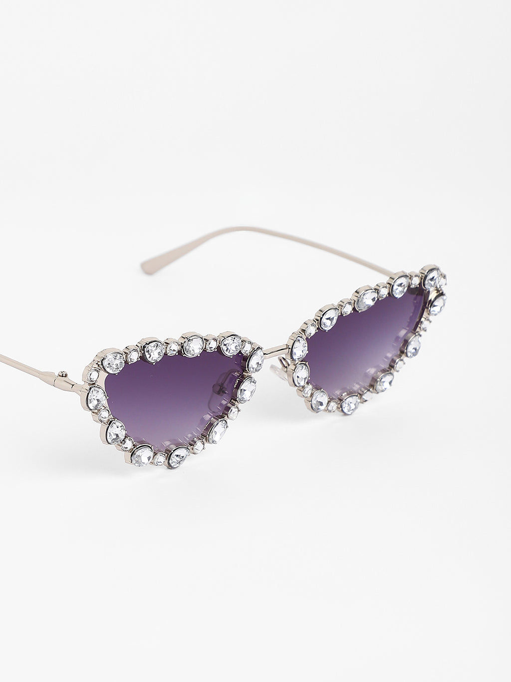 The Bijou Cateye Sunglasses - Metallic Silver