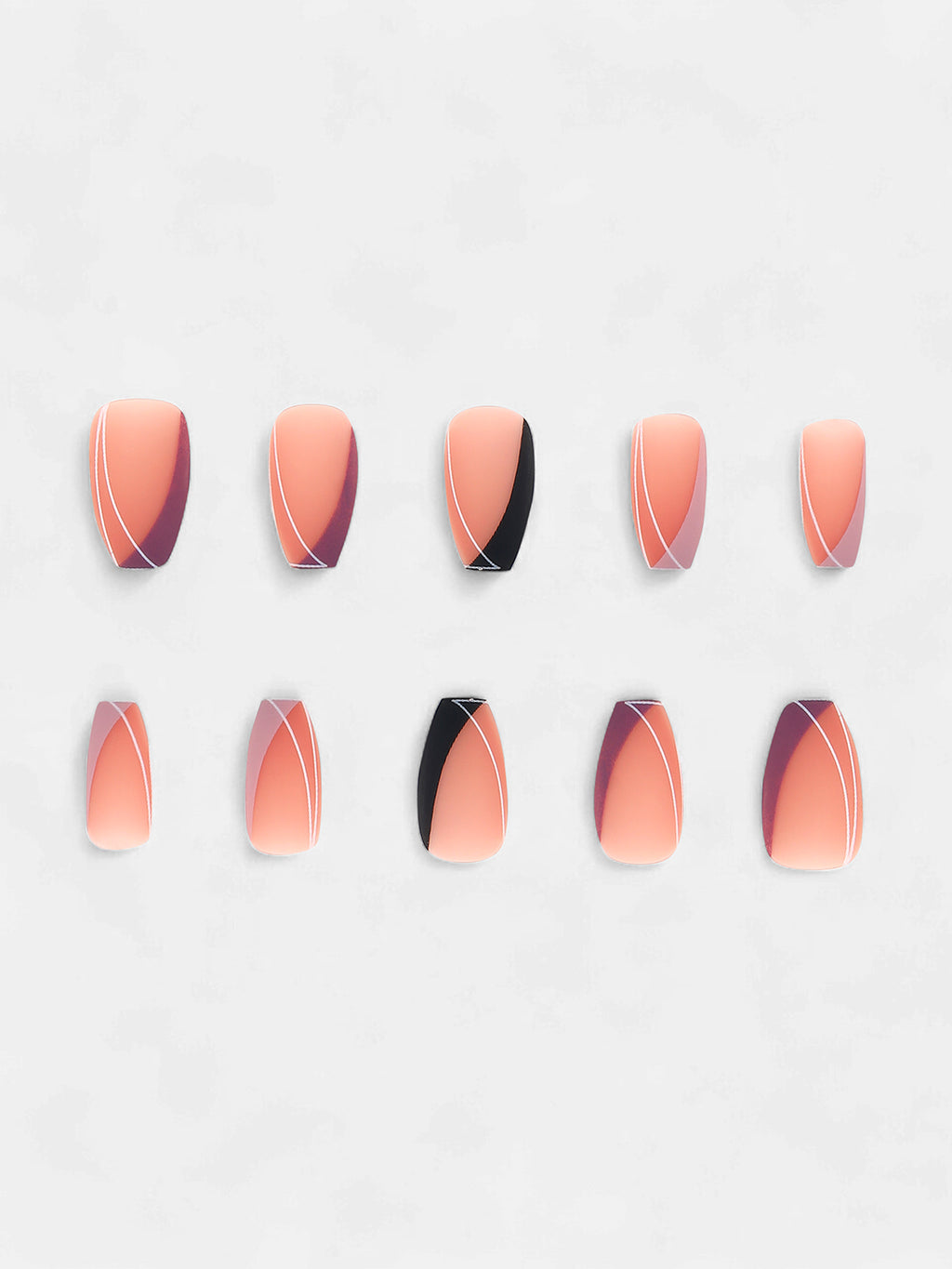 The Lined-Rosa Press-On Nails - Nude Pink