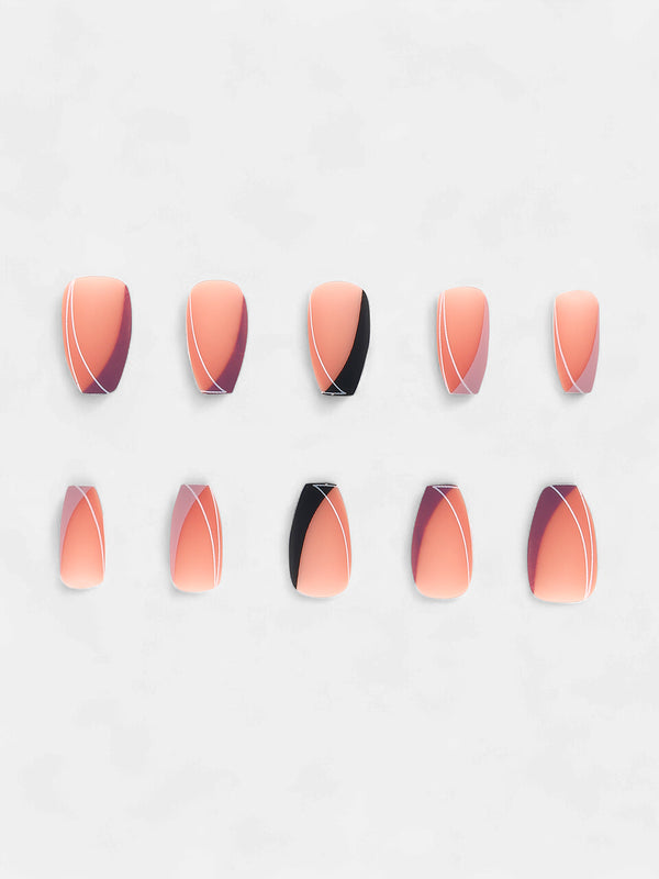 The Lined-Rosa Press-On Nails - Nude Pink