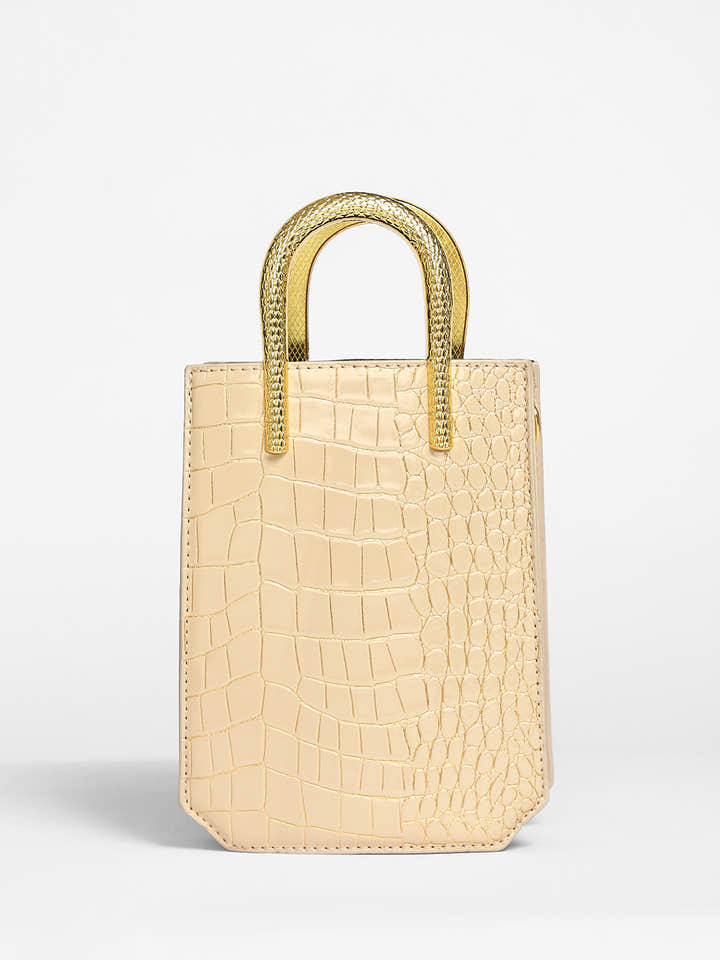 The Gilded Viper Hand Bag - Khaki Beige