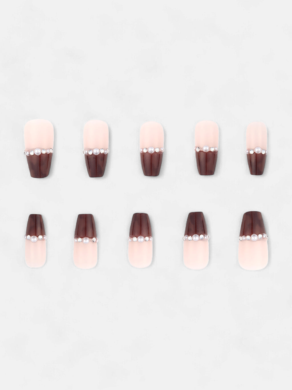 The French-Block Press-On Nails - Chocolate Brown