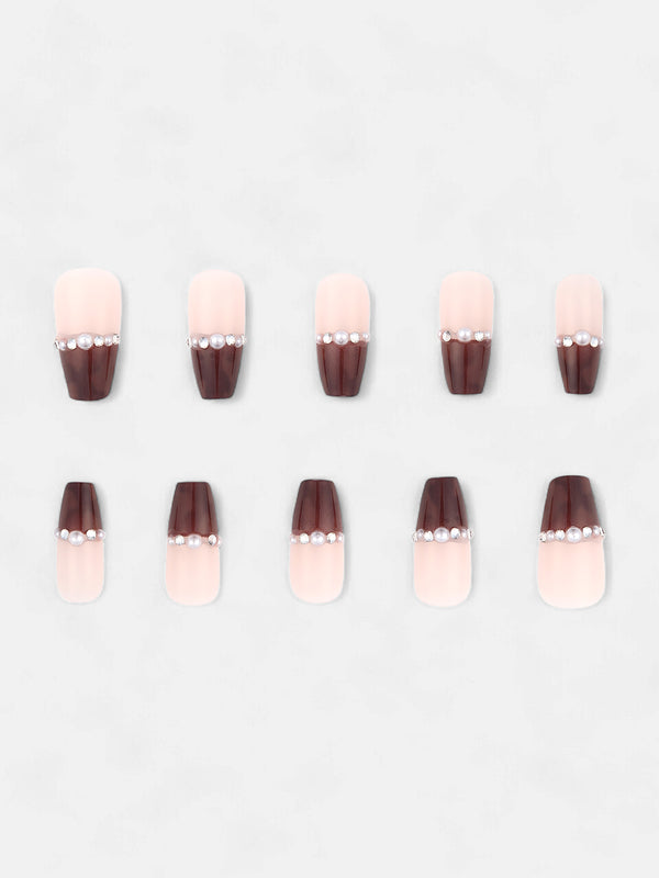 The French-Block Press-On Nails - Chocolate Brown
