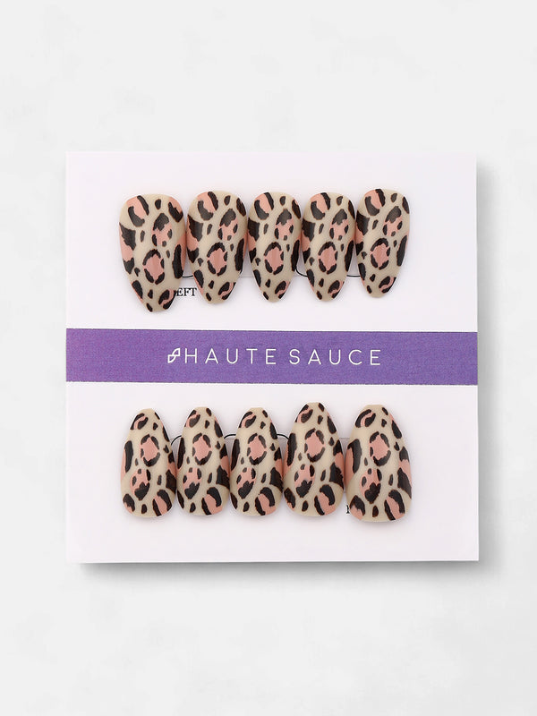 The Leopard Press-On Nails - Saltbox Beige