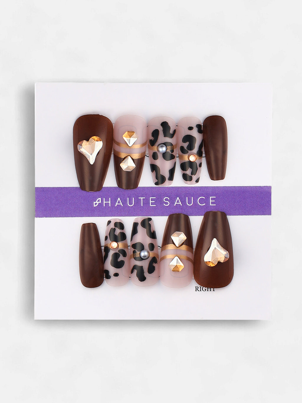 The Cheetah Cuore Press-On Nails - Chocolate Brown
