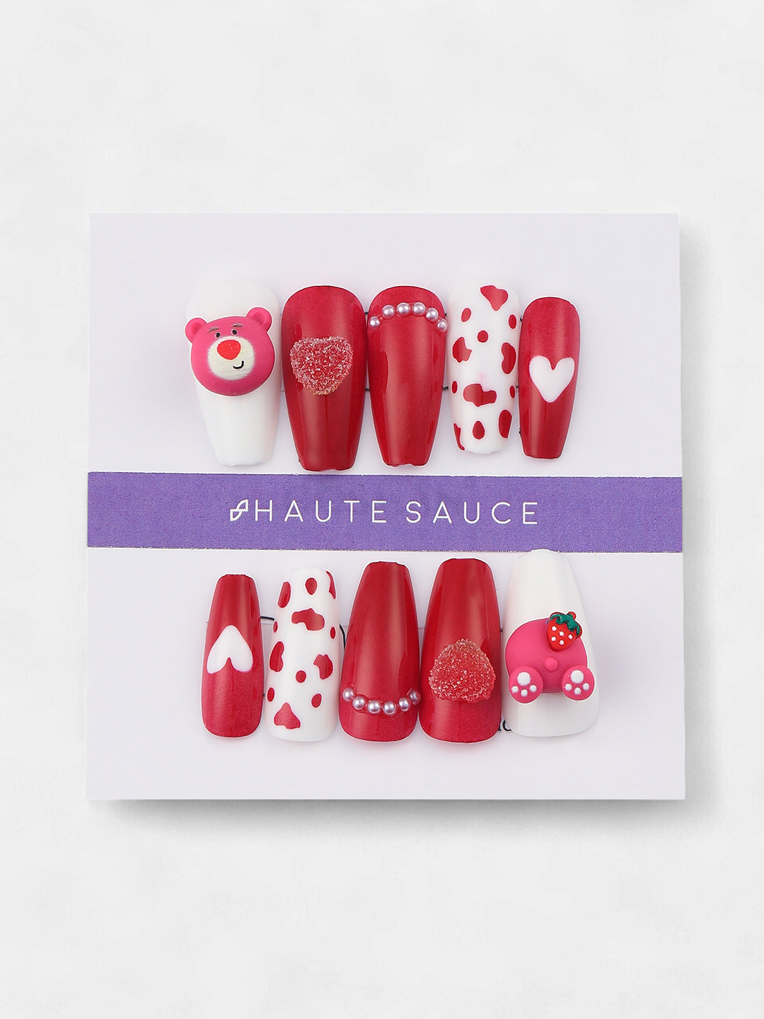 The Strawberry Shortcake Press-On Nails - Crimson Red