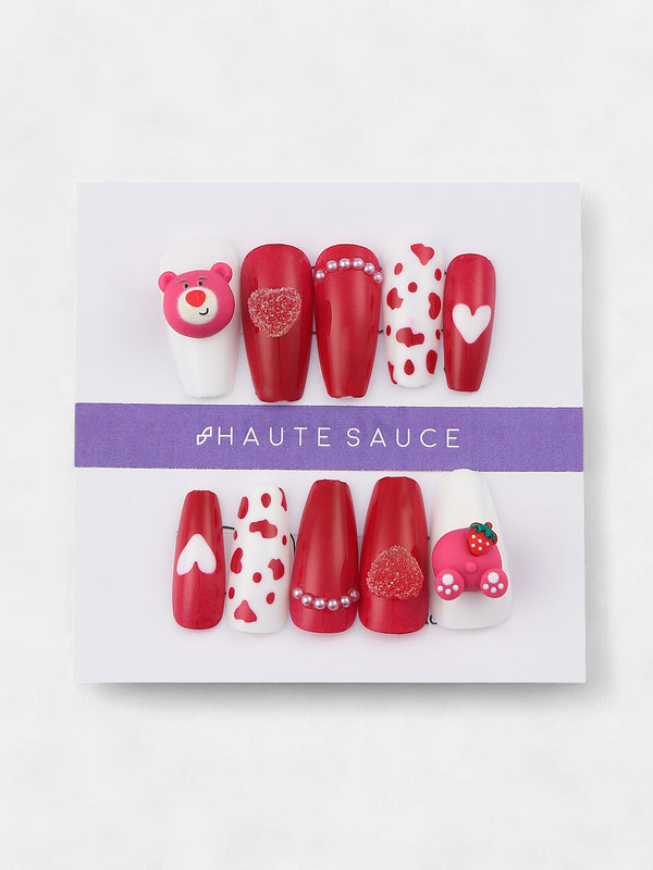 The Strawberry Shortcake Press-On Nails - Crimson Red
