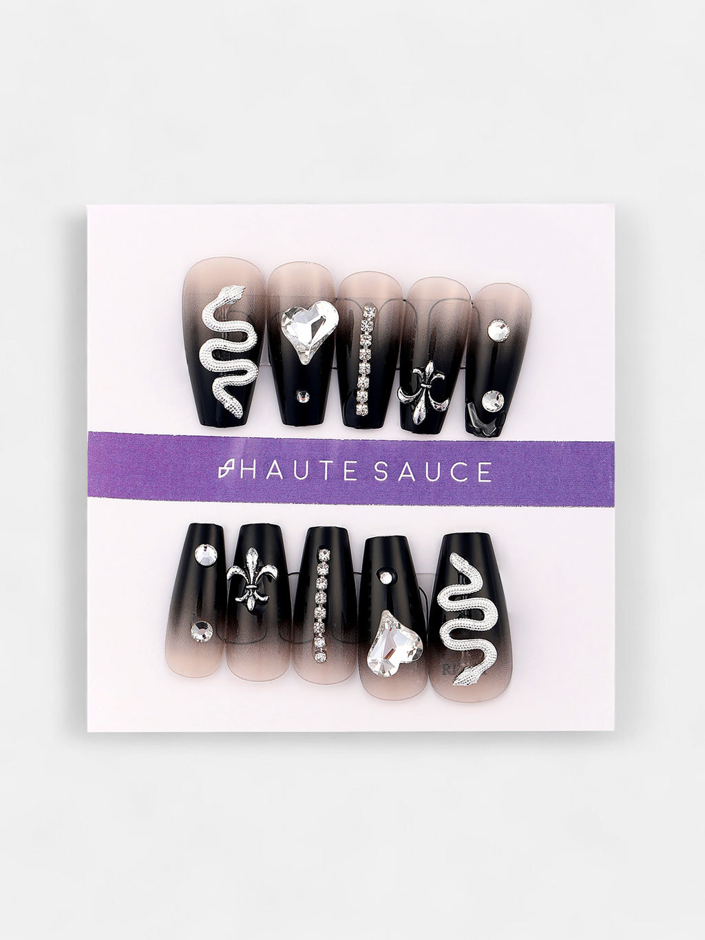 The Slithering Dusk Press-On Nails - Onyx Black