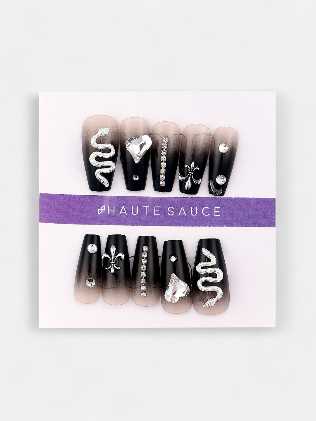 The Slithering Dusk Press-On Nails - Onyx Black