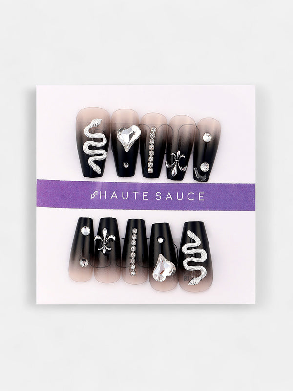 The Slithering Dusk Press-On Nails - Onyx Black