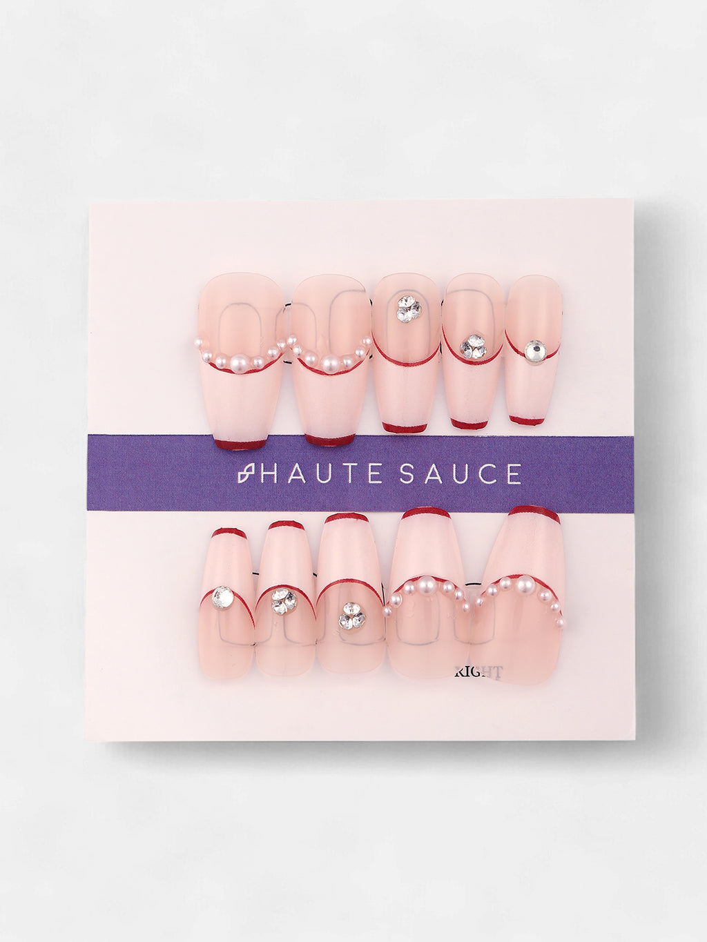 The Strokes Block Press-On Nails - Punch Pink