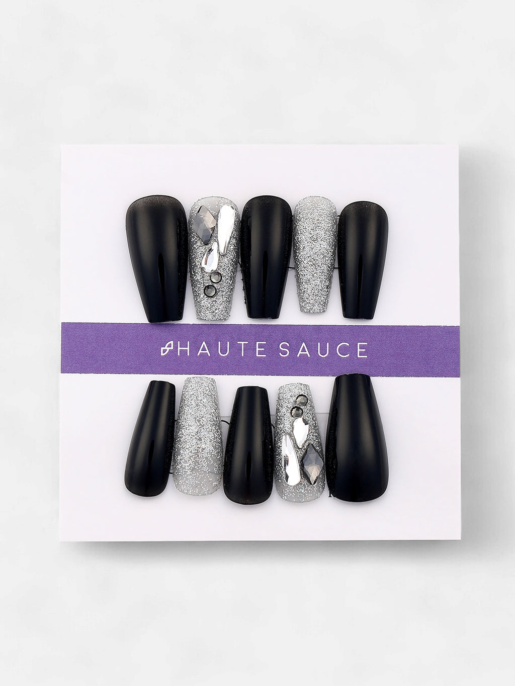 The Graffiti Press-On Nails - Antique Gold:Onyx Black