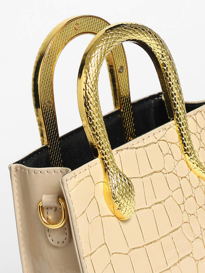 The Gilded Viper Hand Bag - Khaki Beige