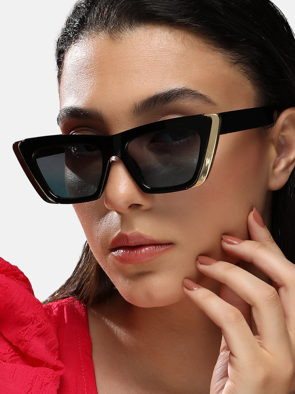 Full Rim Cateye Sunglasses - Black