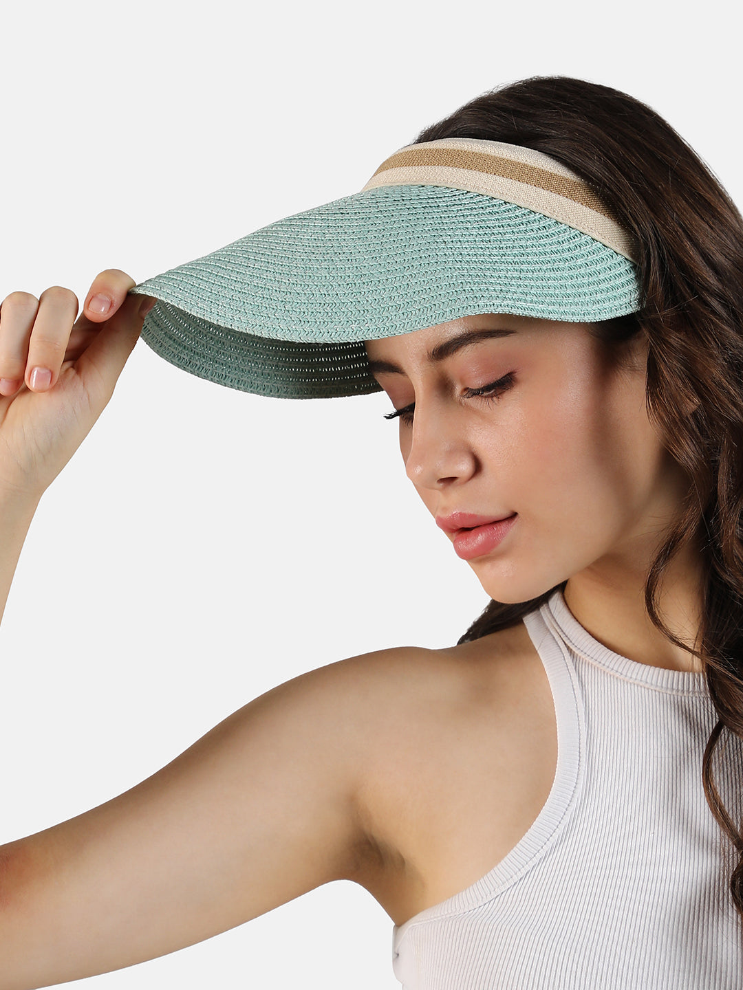 Striped Visor Cap - Blue