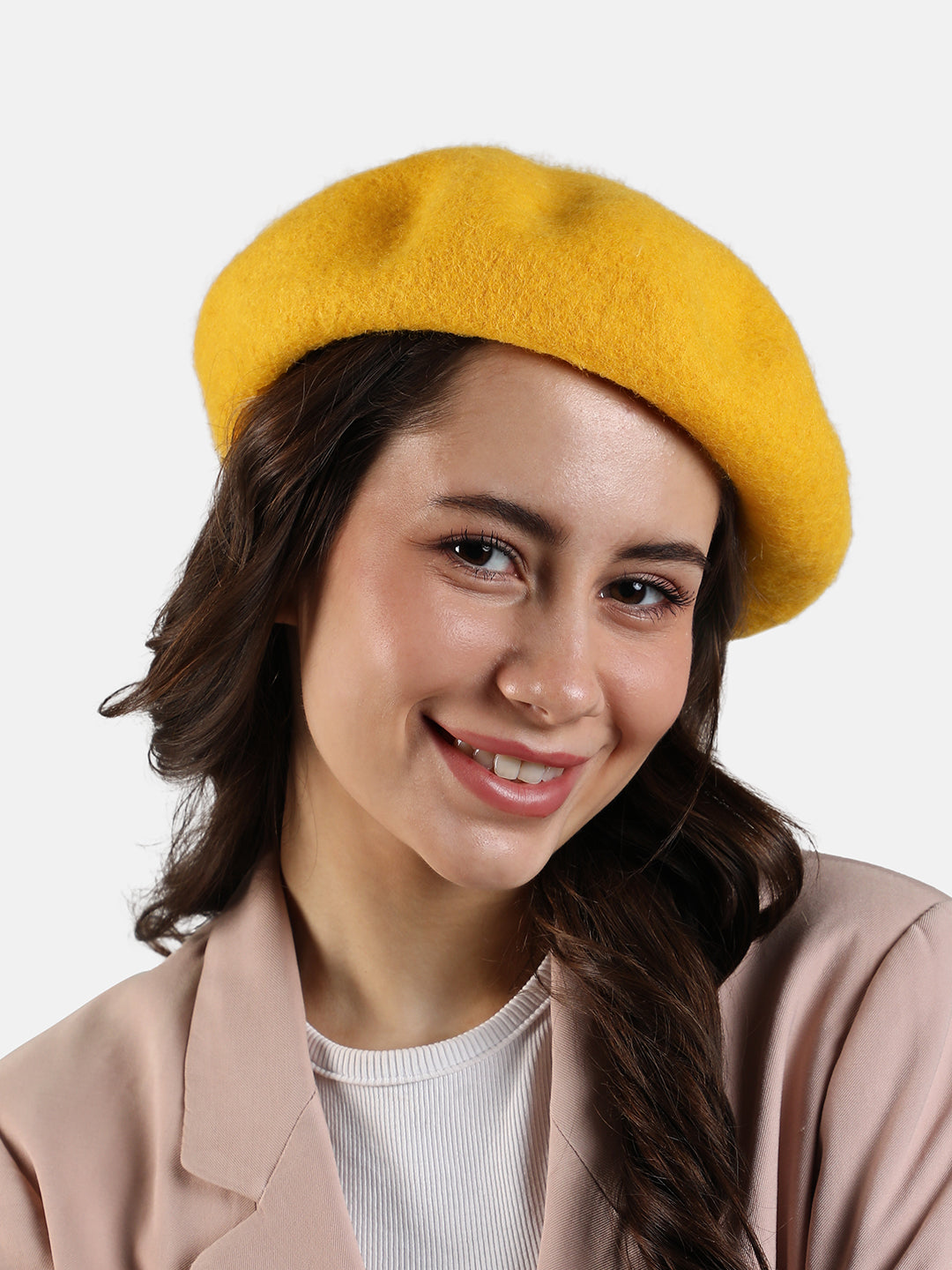 Solid Beret Hat - Yellow