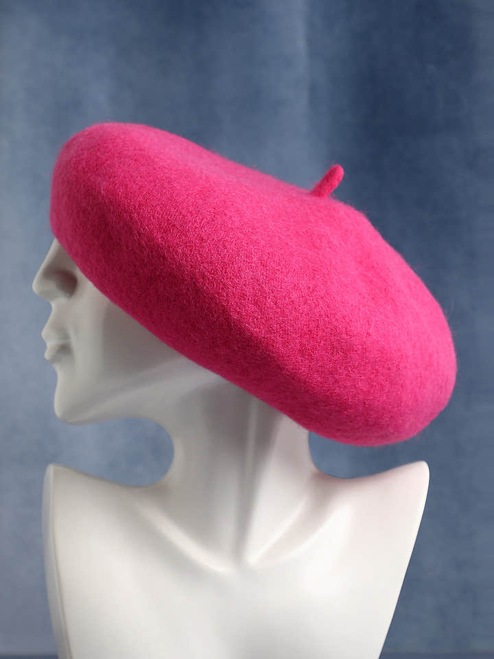 Solid Beret Hat - Pink