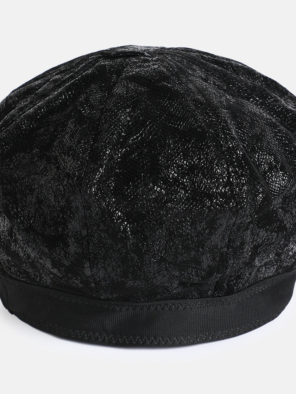 Scale Beret Hat - Black