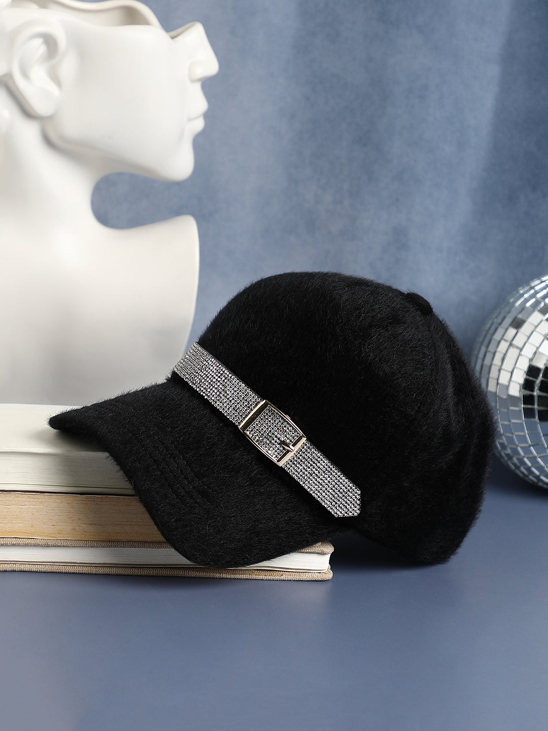 Bling Buckle Baseball Cap - Black