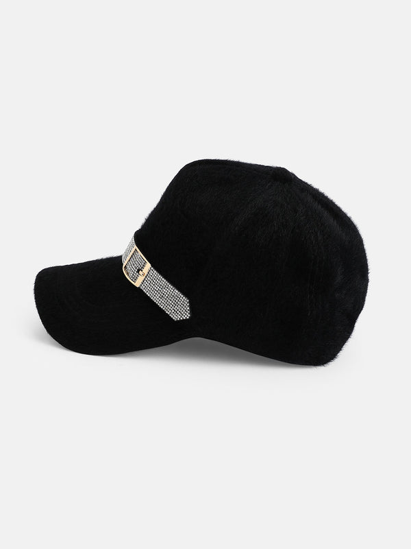 Bling Buckle Baseball Cap - Black