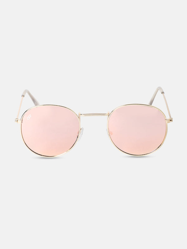 Metallic Round Sunglasses - Gold