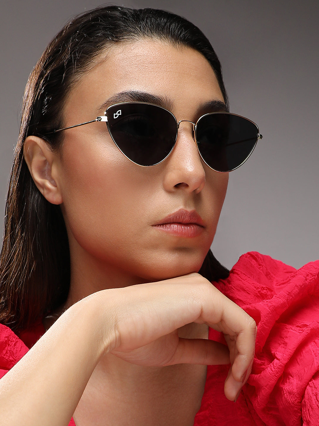 Full Rim Cateye Sunglasses - Gold