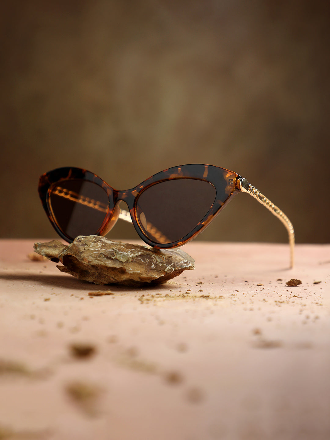 Tortoise Shell Cateye Sunglasses - Gold