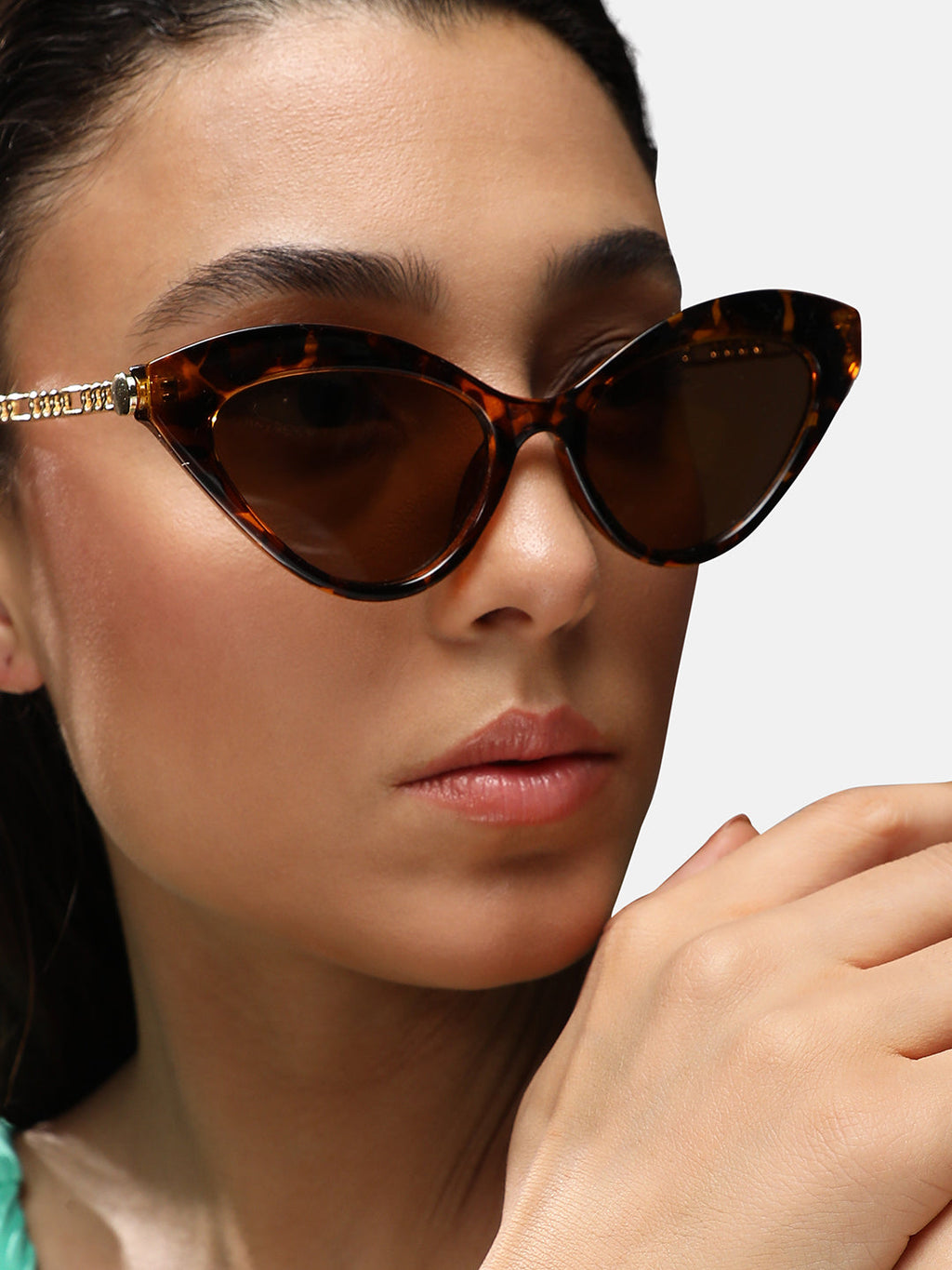 Tortoise Shell Cateye Sunglasses - Gold