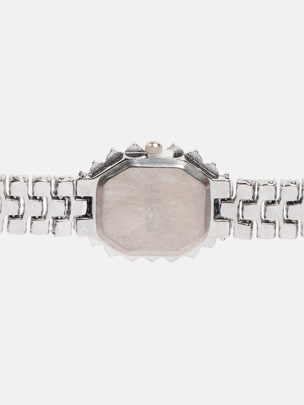 Embellished Block Oval Watch - Pink