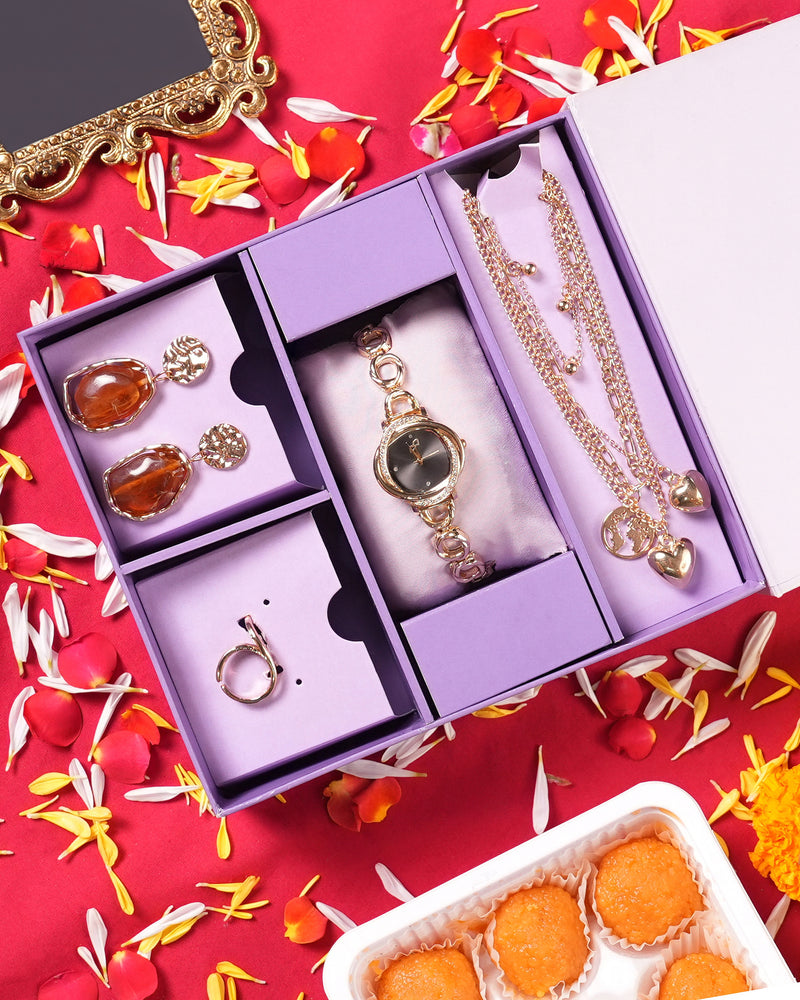 The Rakhi Edit - Watch + Jewellery Gift Set