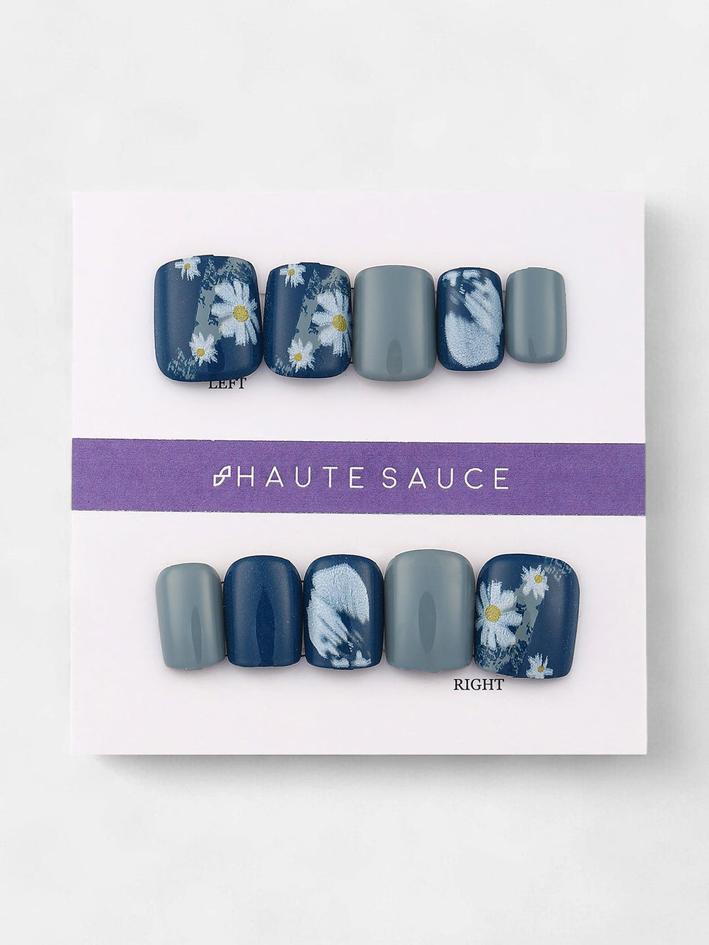 The Bijou Block Press-On Nails - Crystal Silver:Raven Black