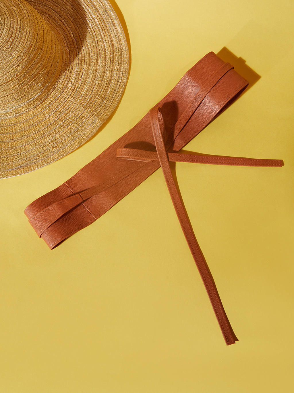 The Minimal Tie-Up Belt-Chocolate Brown