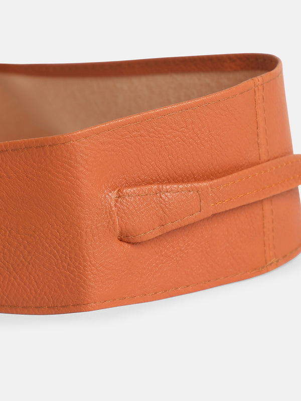 The Minimal Tie-Up Belt-Chocolate Brown