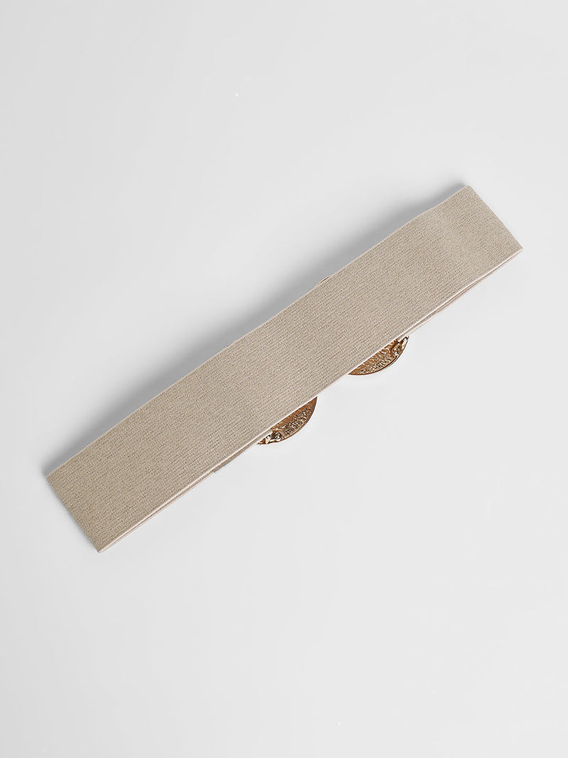 The Cristal Halo Elastic Belt - Saltbox Beige