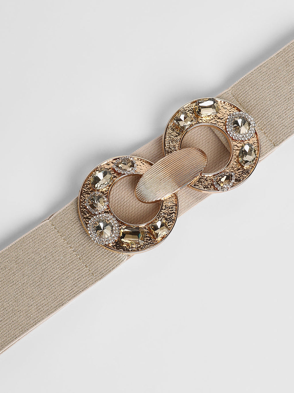 The Cristal Halo Elastic Belt - Saltbox Beige
