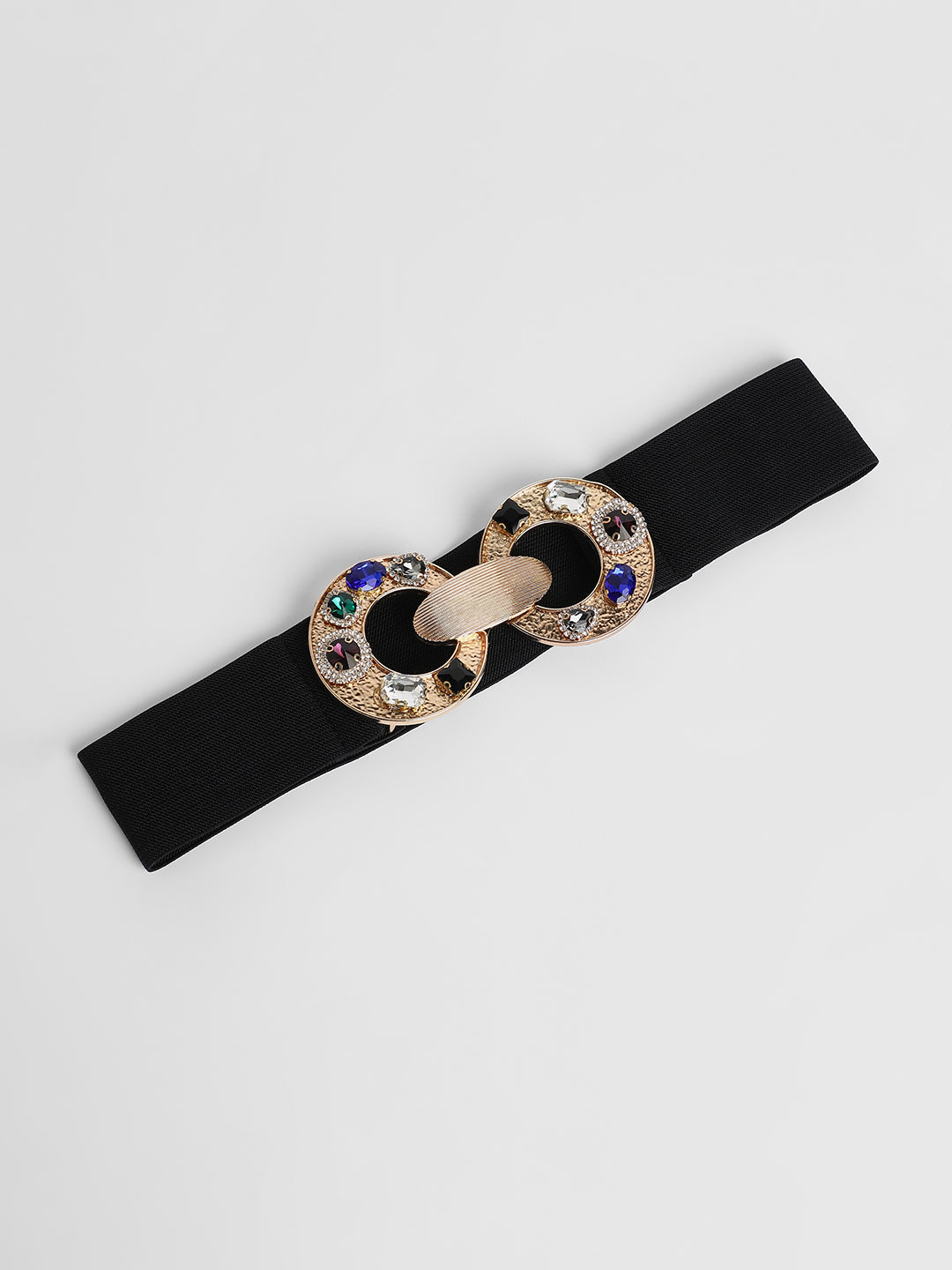 The Cristal Halo Elastic Belt - Raven Black
