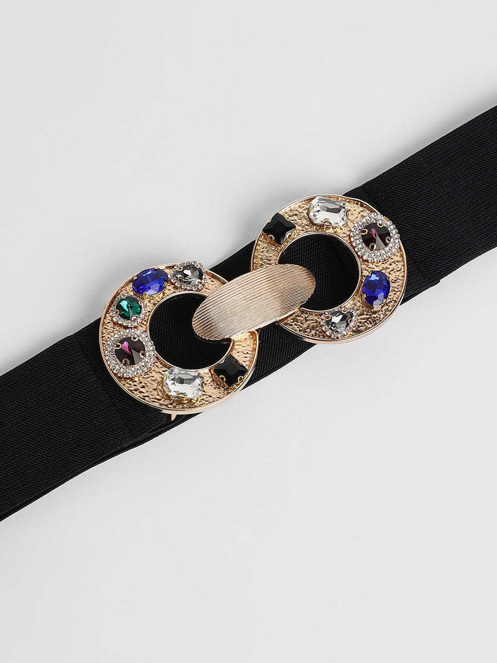 The Cristal Halo Elastic Belt - Raven Black