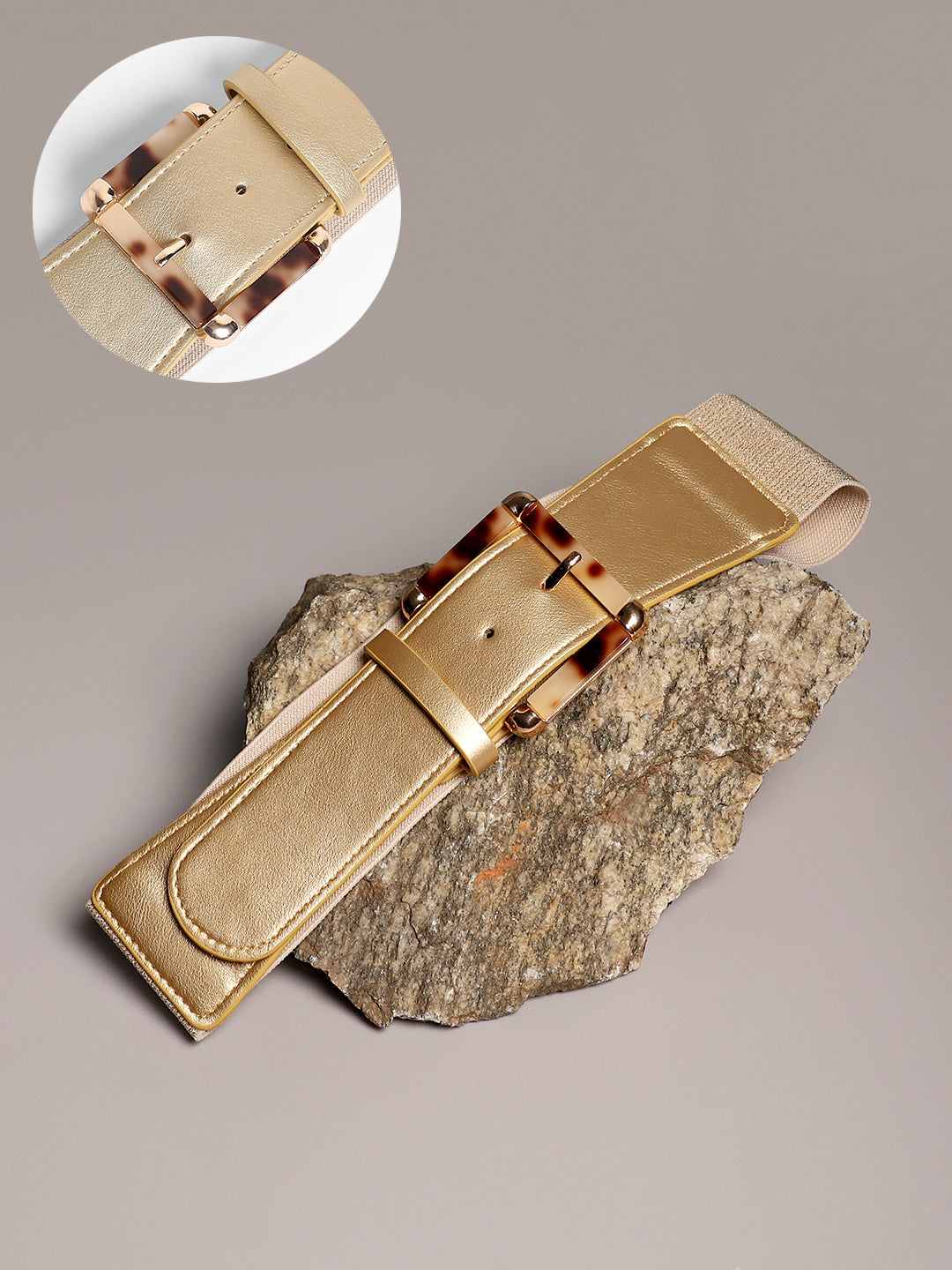 The Tortoiseshell Elastic Belt - Saltbox Beige