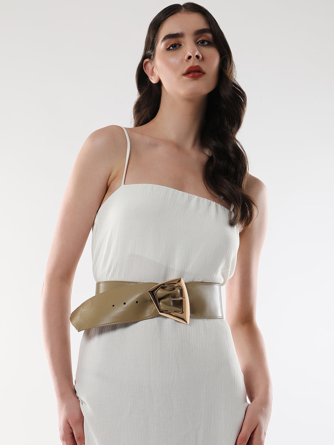 The Volcan Buckle Belt - Ecru Beige