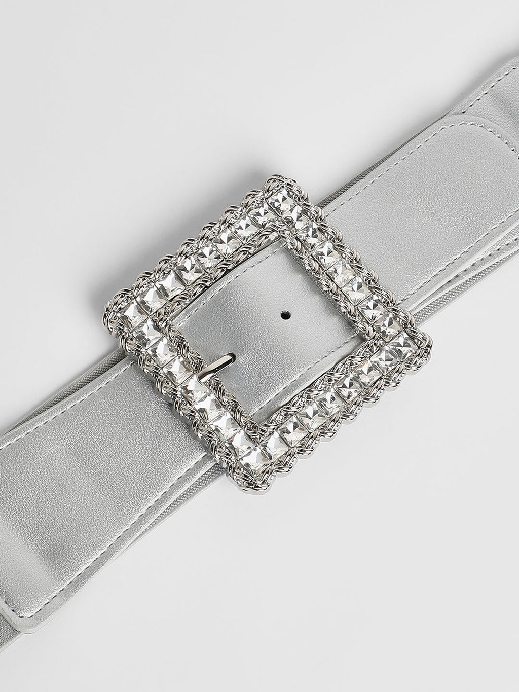 The Quartz Quad Elastic Belt - Metallic Silver