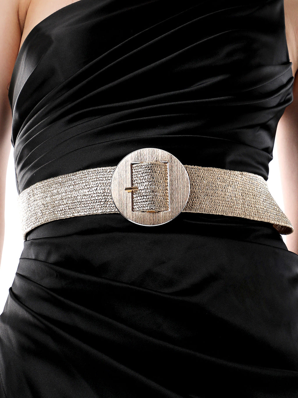 The Straw Buckle Belt - Champayne Gold