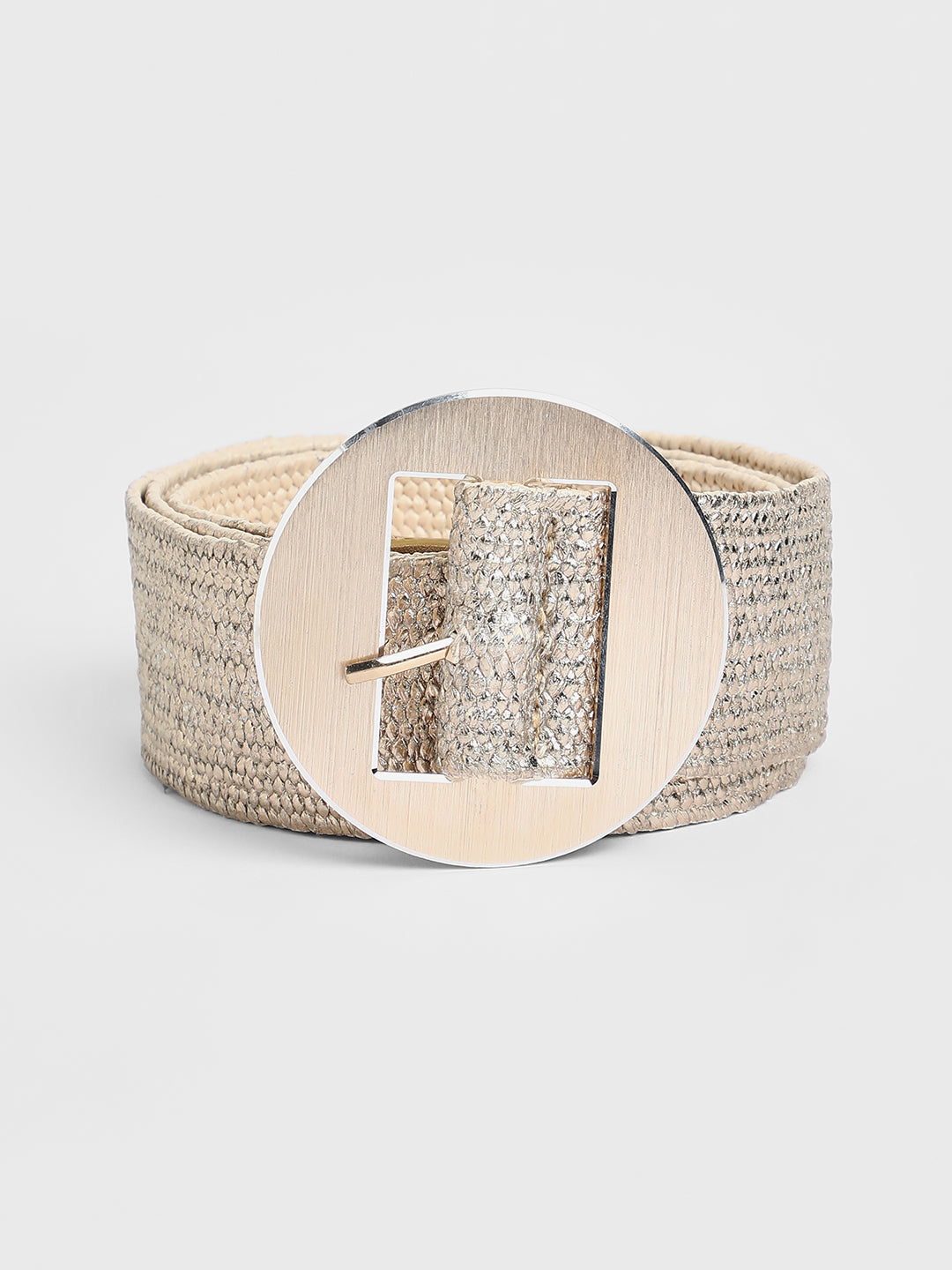 The Straw Buckle Belt - Champayne Gold