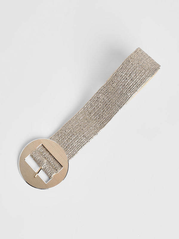 The Straw Buckle Belt - Champayne Gold