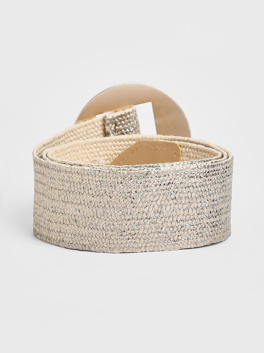 The Straw Buckle Belt - Champayne Gold