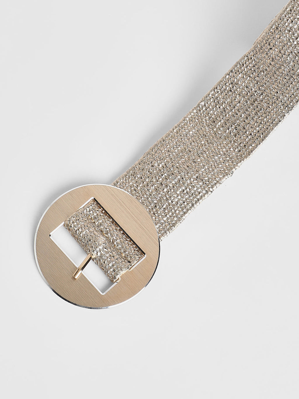 The Straw Buckle Belt - Champayne Gold