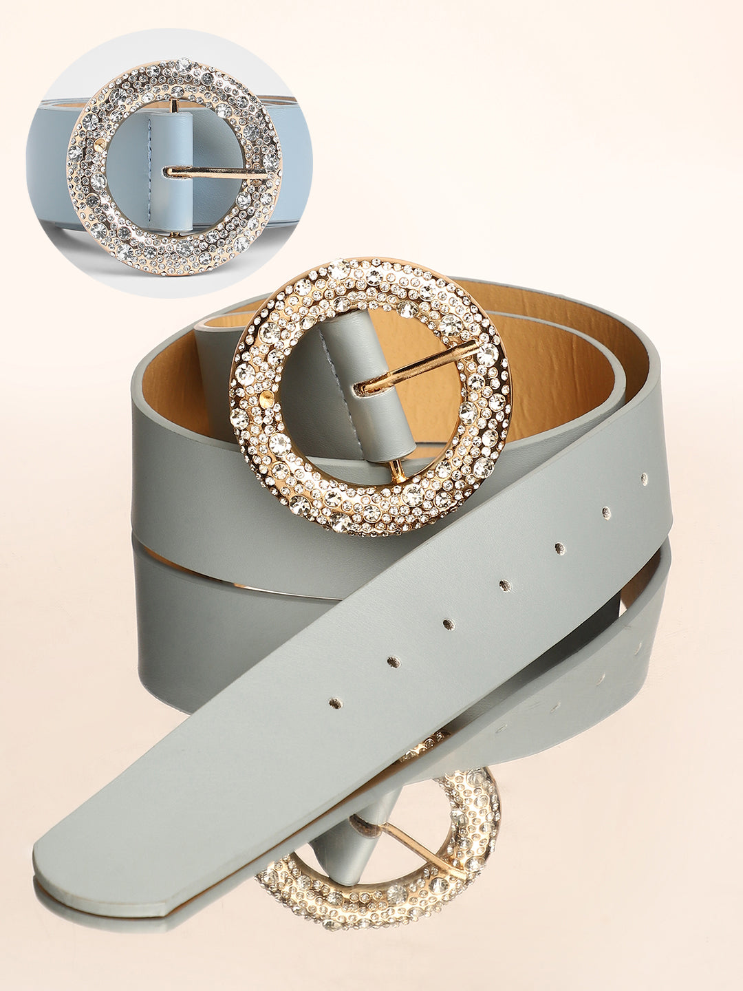 The Celeste Buckle Belt - Powder Blue