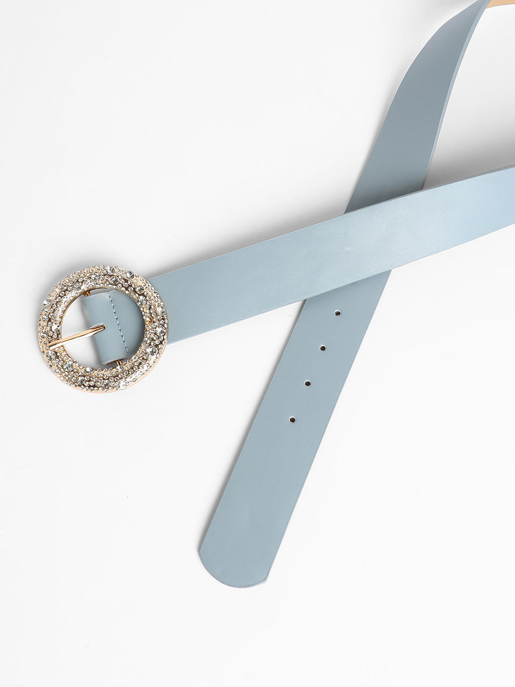 The Celeste Buckle Belt - Powder Blue