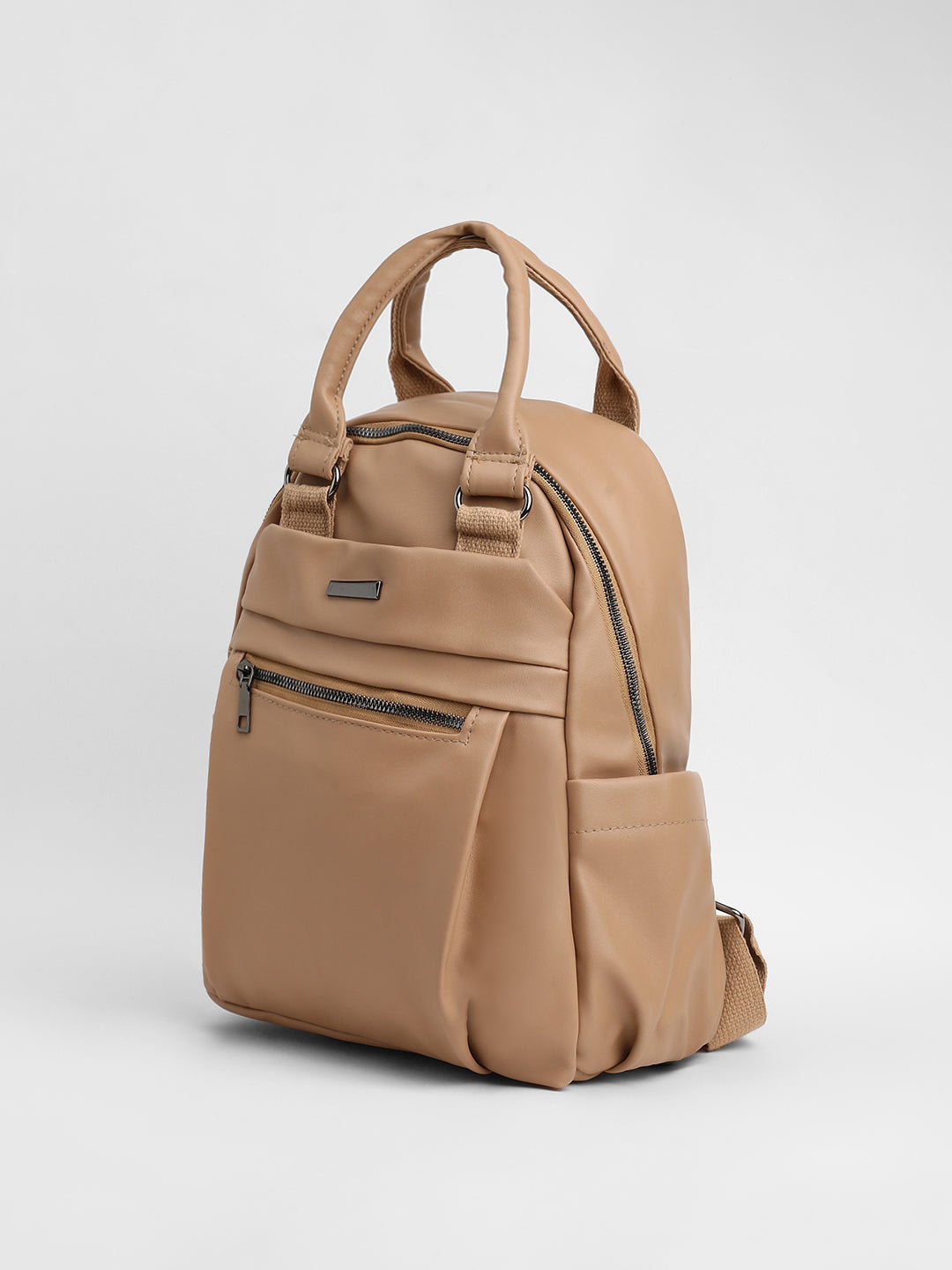 The Top Handle Curve Backpack - Buff Beige