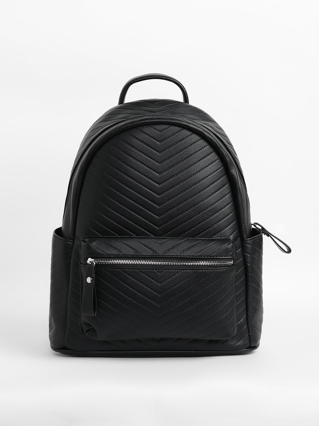 The Chevron Curve Backpack - Onyx Black